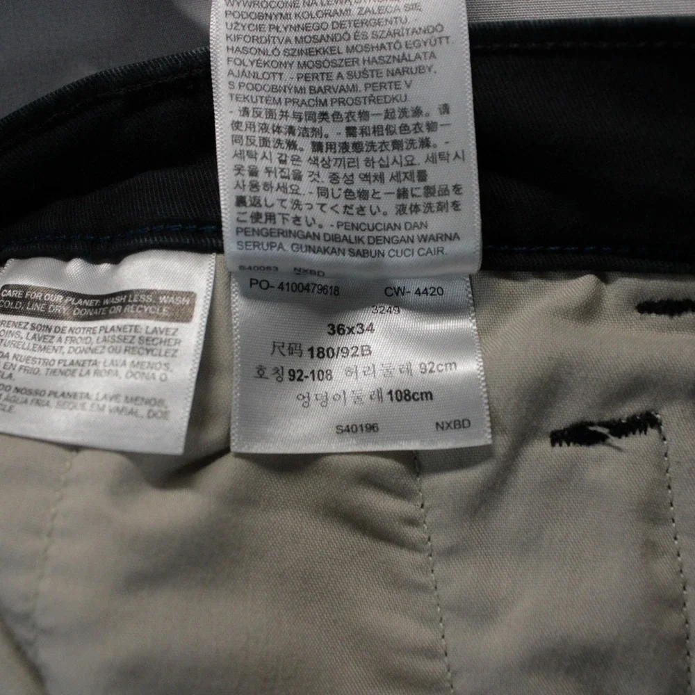 Levis XX Chino Standard Taper Black Pants Mens 36x34 Modern Tech Active Workwear